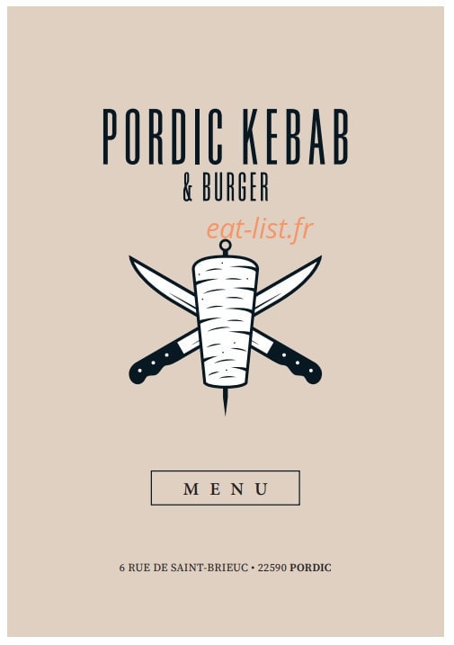 Pordic Kebab — carte page 1