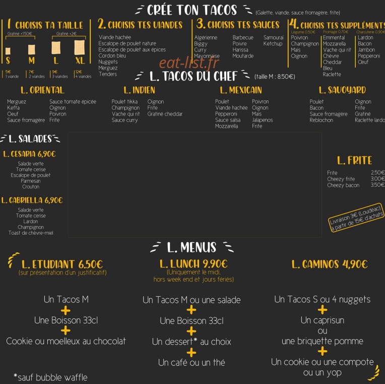 L.Tacos — carte page 1