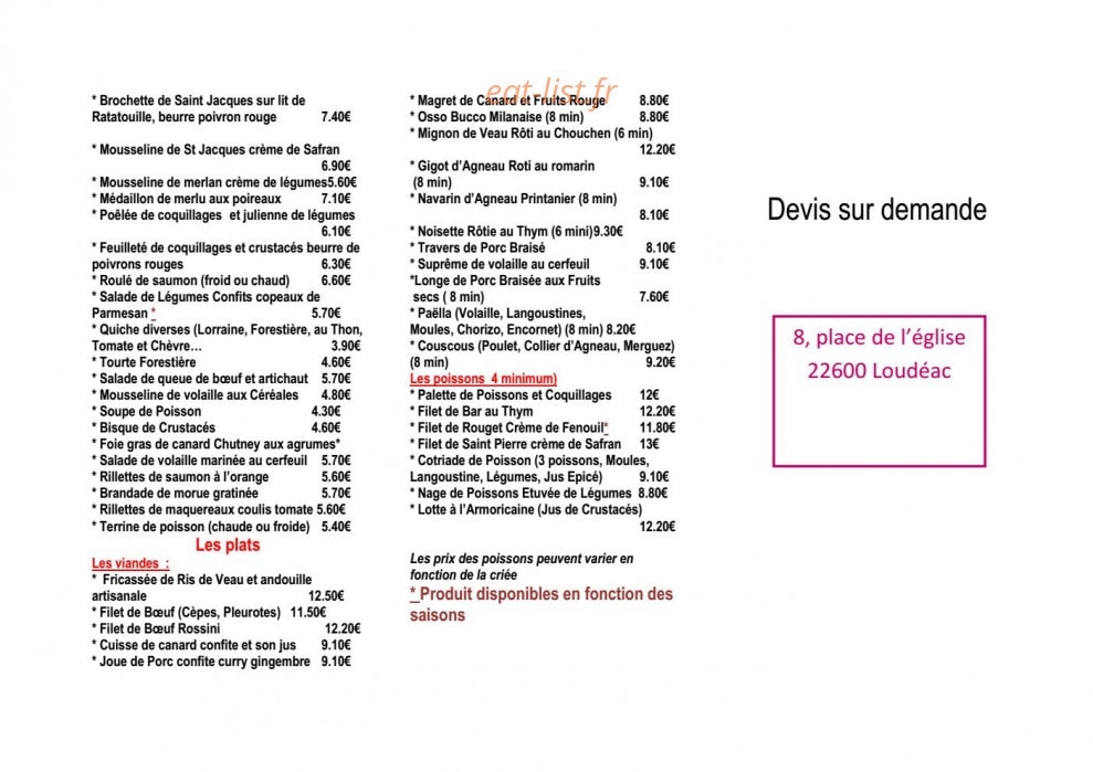 La Bisquine — carte page 3