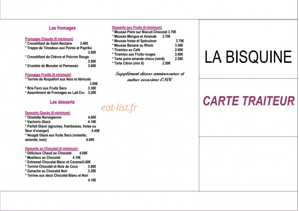 La Bisquine — carte page 2