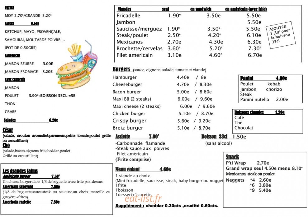 La friterie d'angie — carte page 2