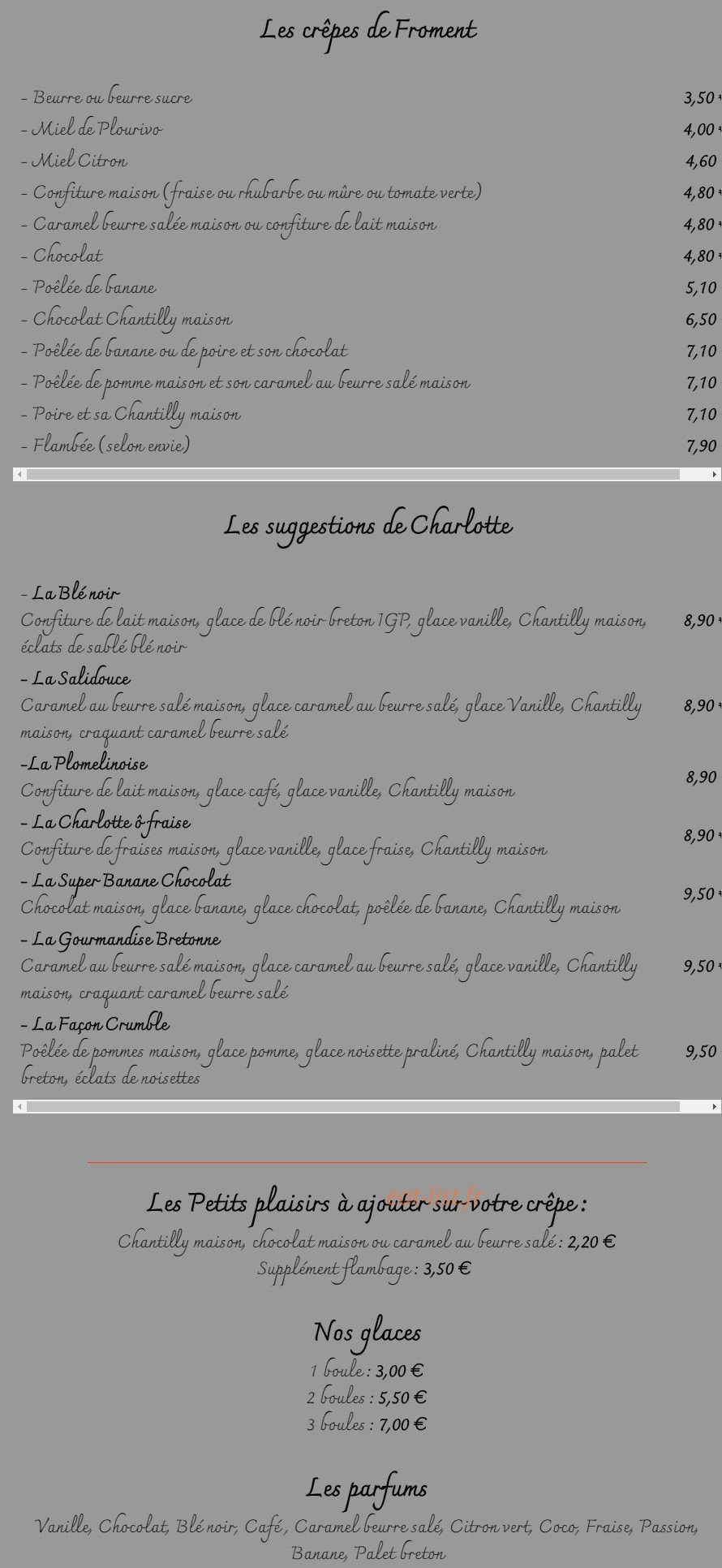 Charlotte Ô Crêpes — carte page 2