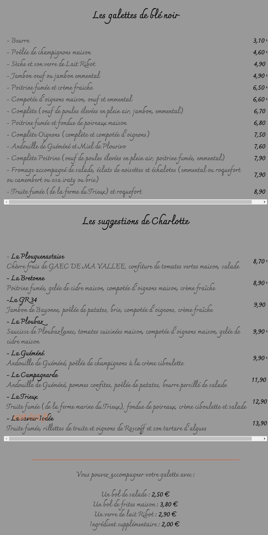 Charlotte Ô Crêpes — carte page 1