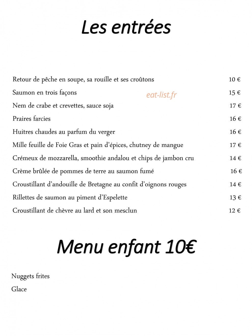 Restaurant Bocher — carte page 4