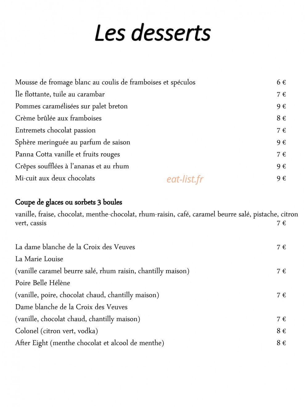 Restaurant Bocher — carte page 6