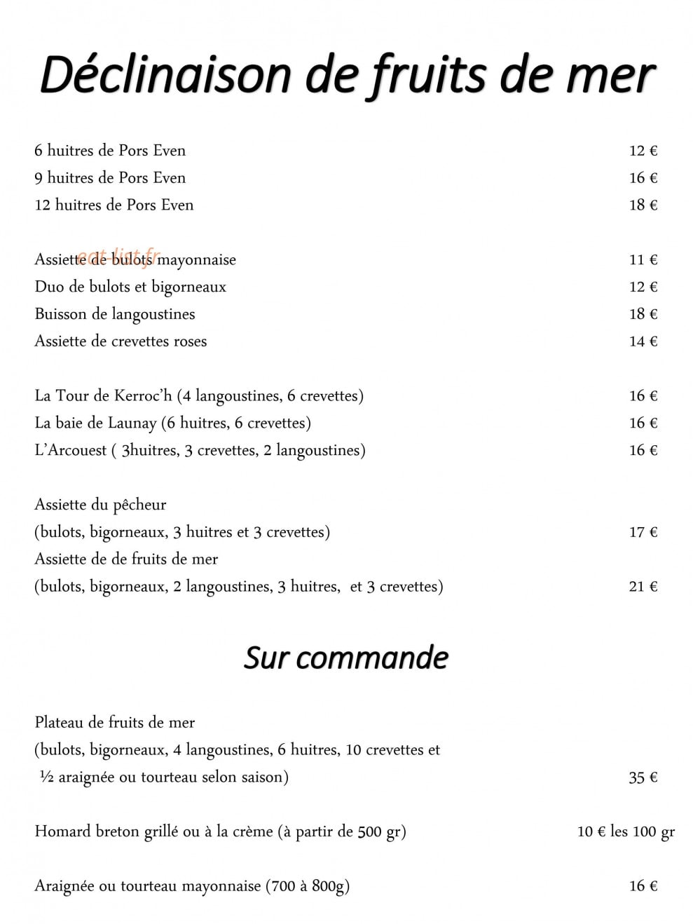 Restaurant Bocher — carte page 7