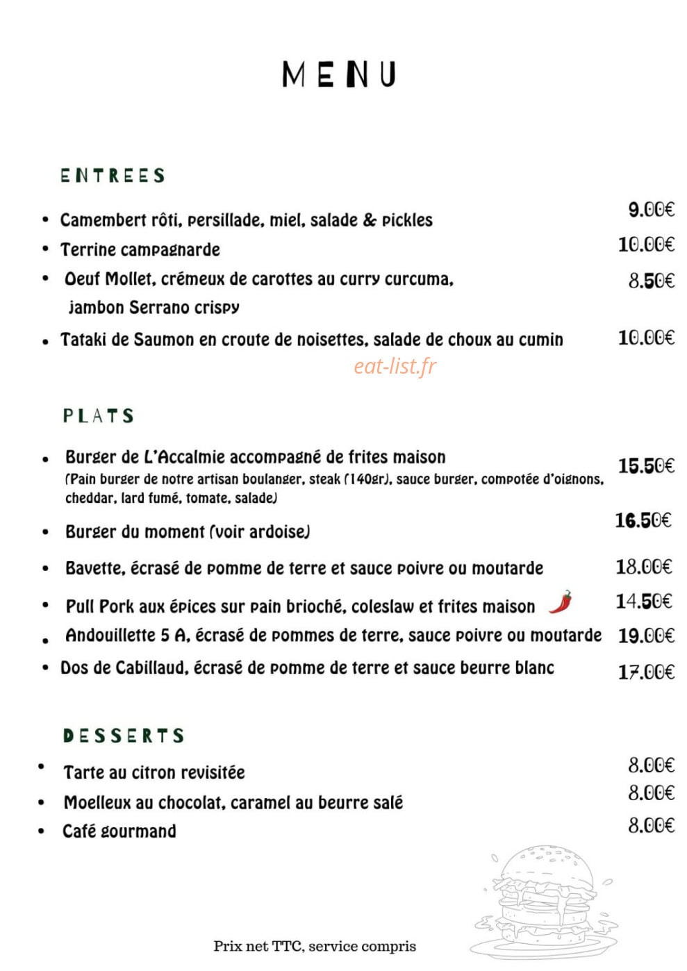 L'Accalmie — carte page 1