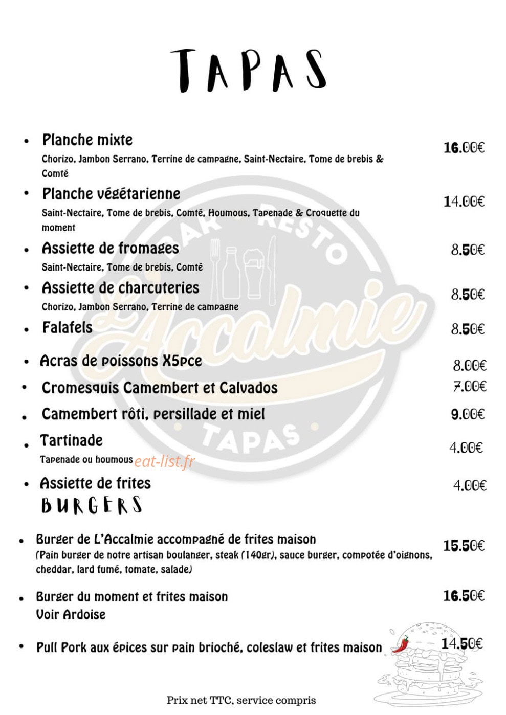 L'Accalmie — carte page 2
