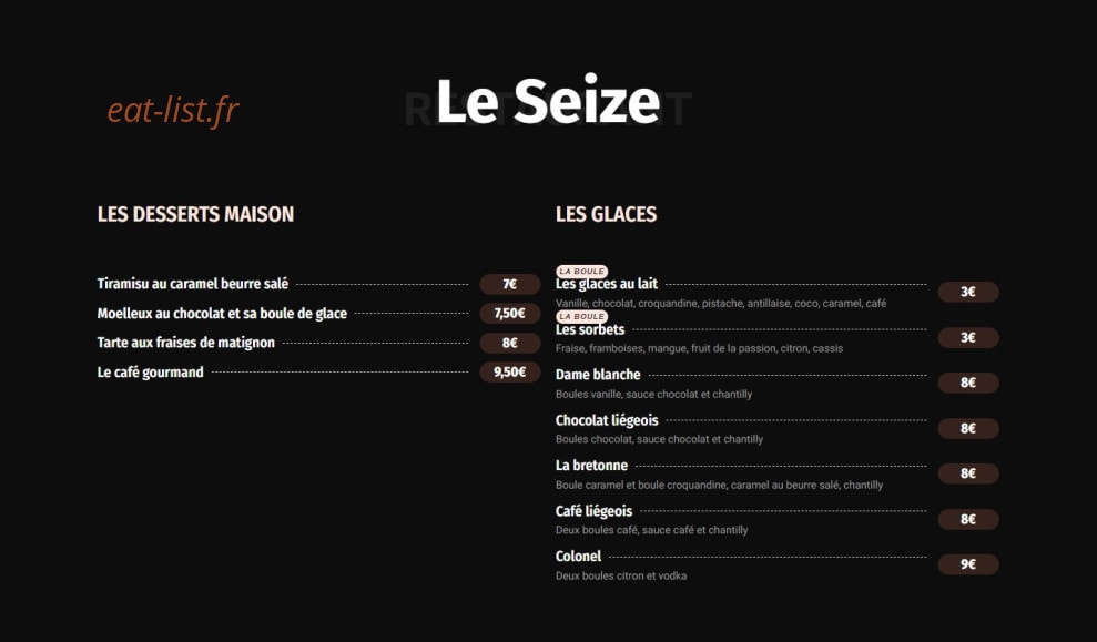 Le Seize — carte page 2