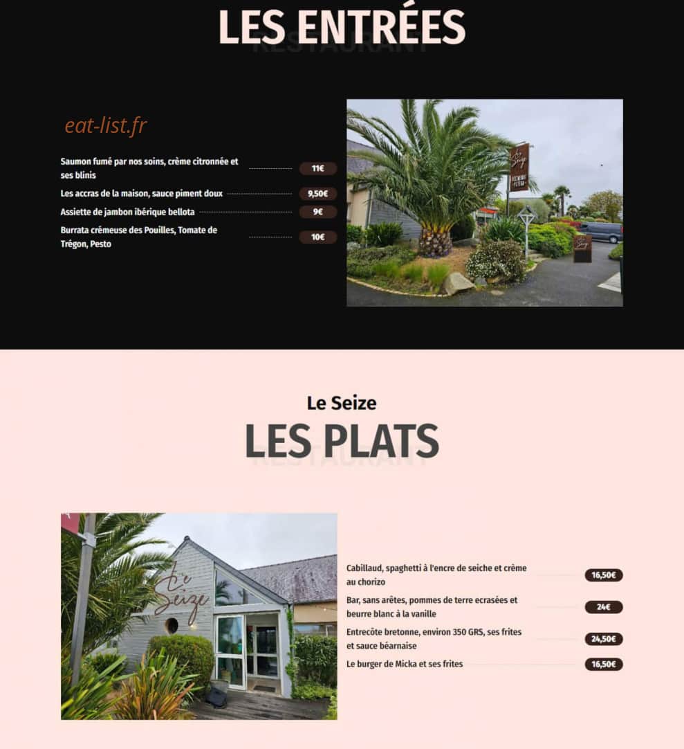 Le Seize — carte page 1