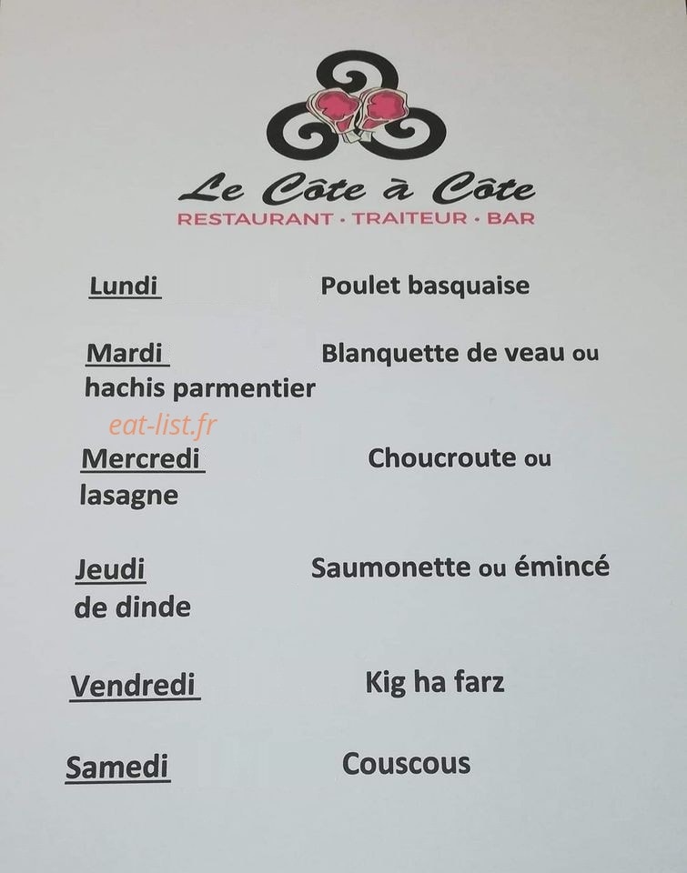 Le Côte à Côte — carte page 1