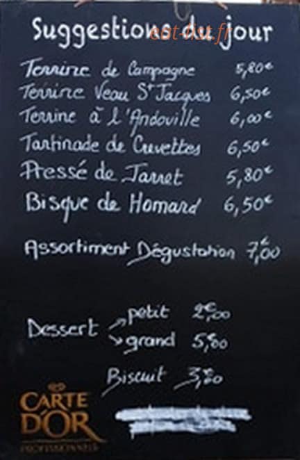 Carte et menu de La Vicomtoise à La Vicomte sur Rance — Un exemple des suggestions du jour