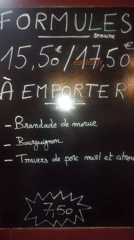 Carte et menu de La Vicomtoise à La Vicomte sur Rance — Les formules à emporter