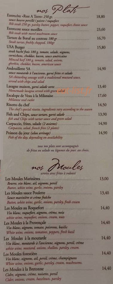 Au Rest a Terre — carte page 2