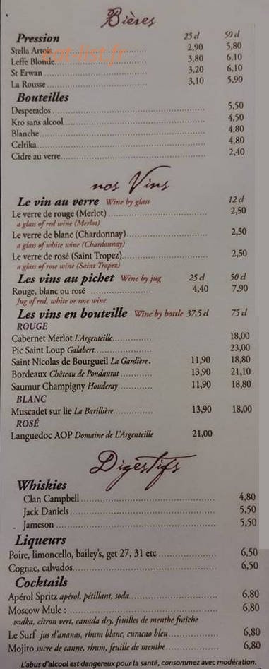 Au Rest a Terre — carte page 4