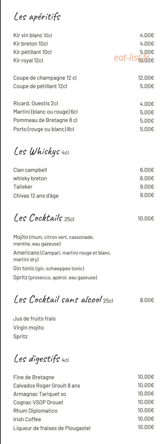 La Table de la Villa — carte page 8