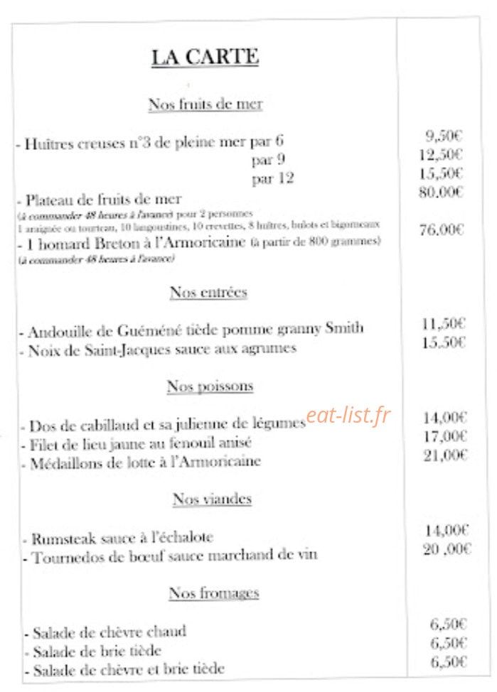Le Crustacé — carte page 1