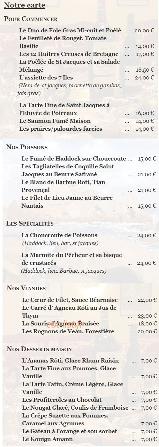 Auberge de la Vieille Eglise — carte page 3