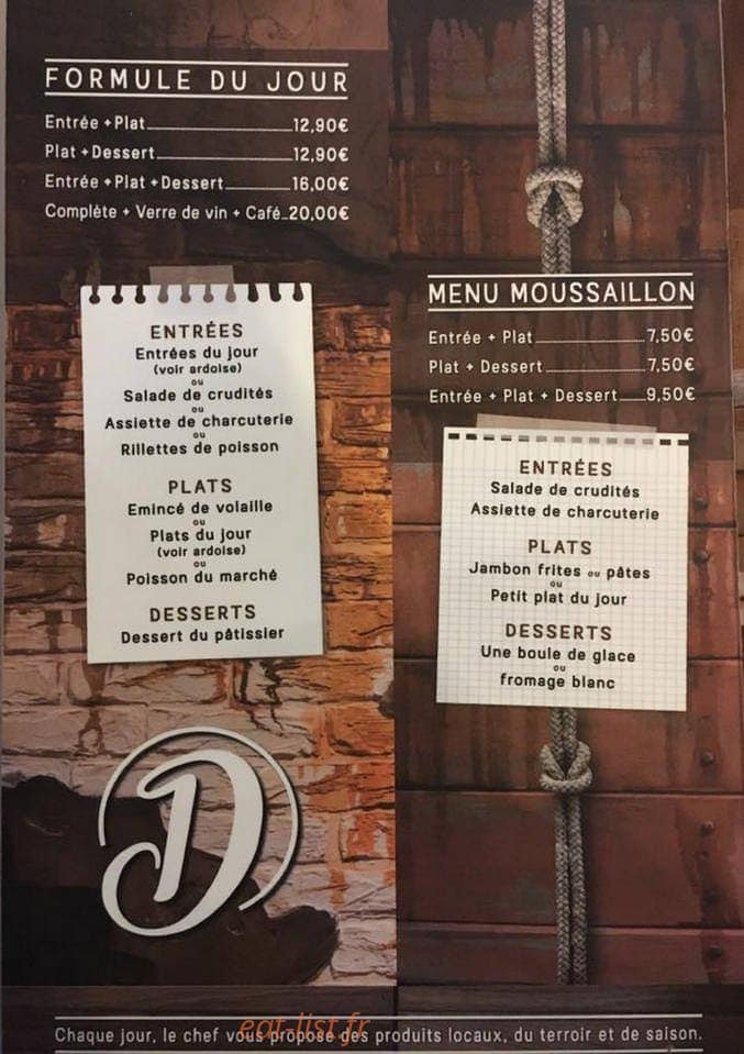 Brasserie aux docks — carte page 1