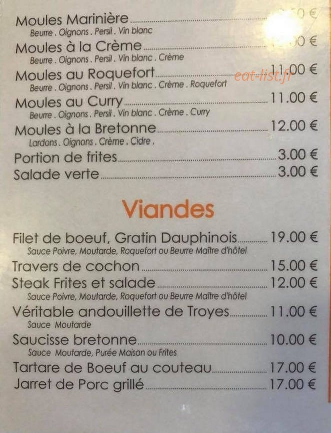 Restaurant sucré salé — carte page 3