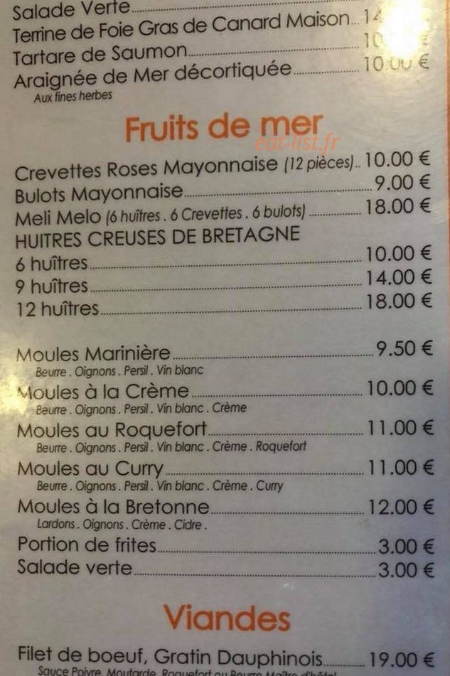 Restaurant sucré salé — carte page 2