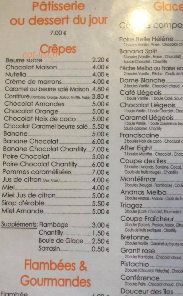 Restaurant sucré salé — carte page 5