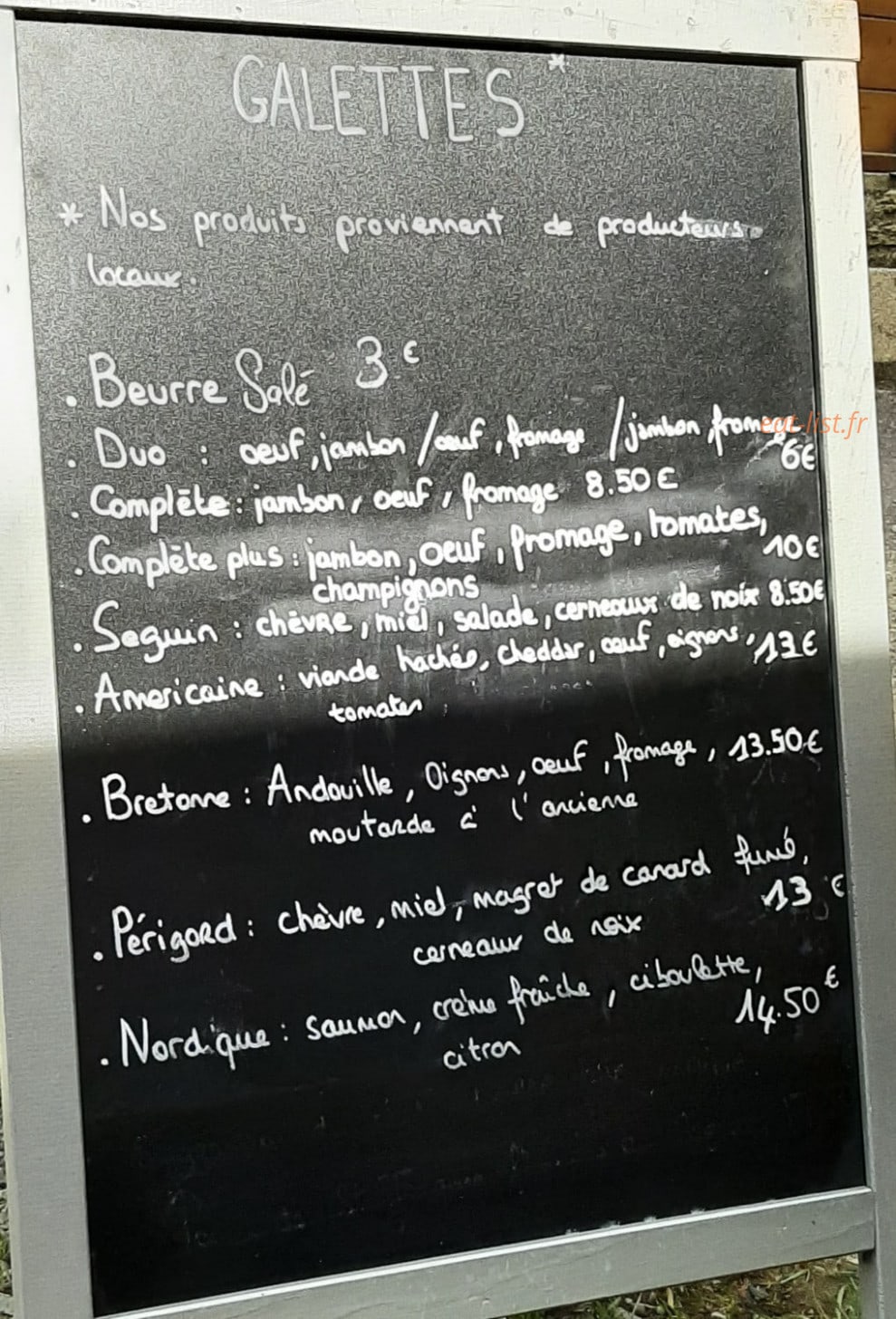 La Petite Crêperie — carte page 1