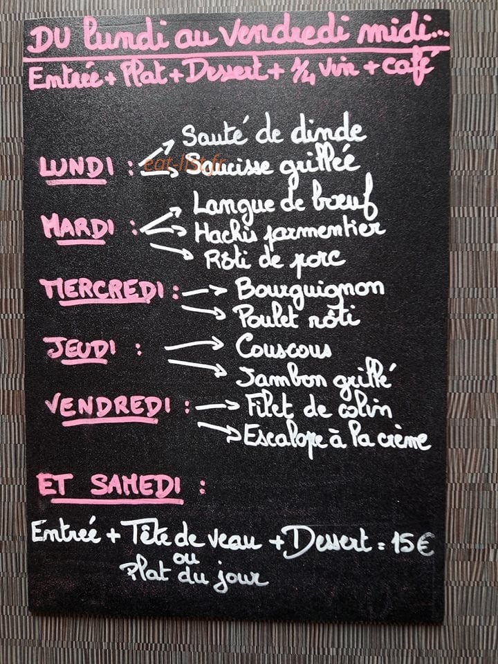 Restaurant de la Gare — carte page 1