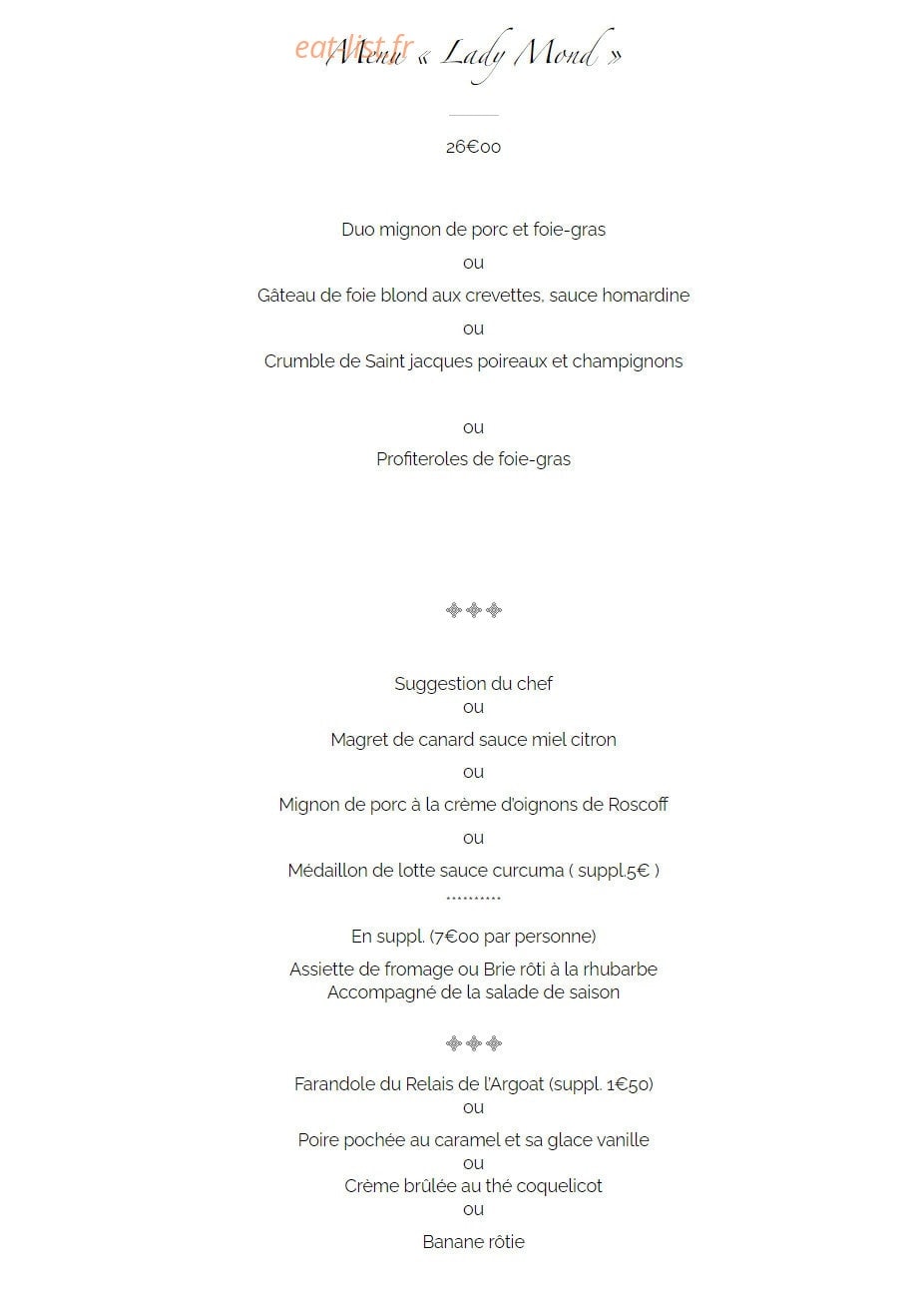 Le Relais de l'Argoat — carte page 6
