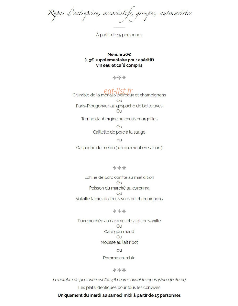 Le Relais de l'Argoat — carte page 3