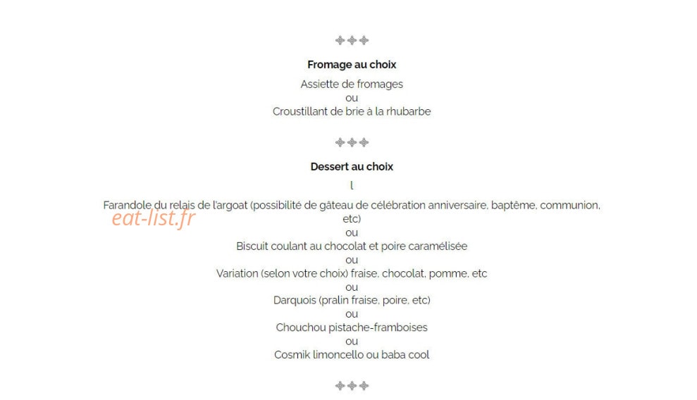 Le Relais de l'Argoat — carte page 2