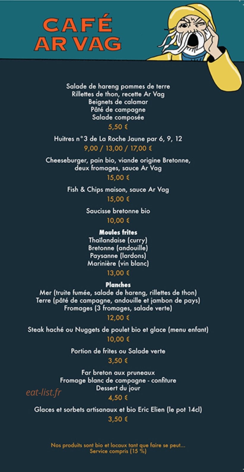 Café Ar Vag — carte page 1
