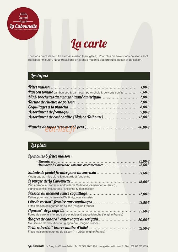 La Cabounette — carte page 2