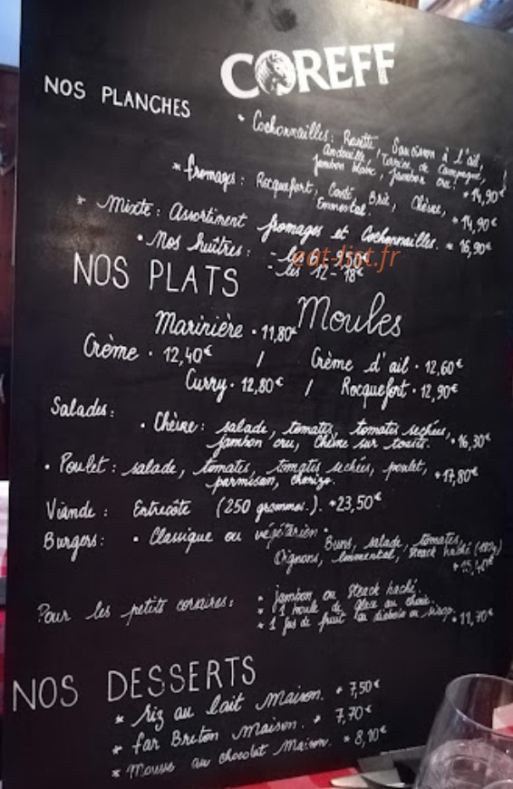 Le Shamrock — carte page 1