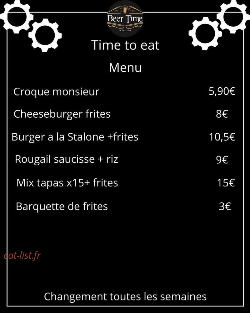 Beer Time — carte page 1