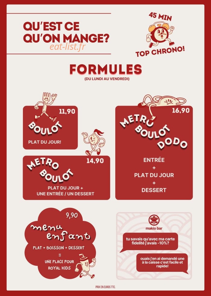 Makio Bar — carte page 3