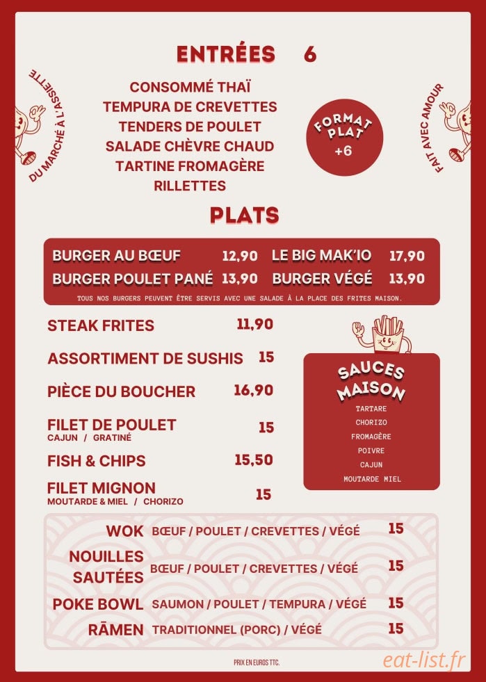 Makio Bar — carte page 1
