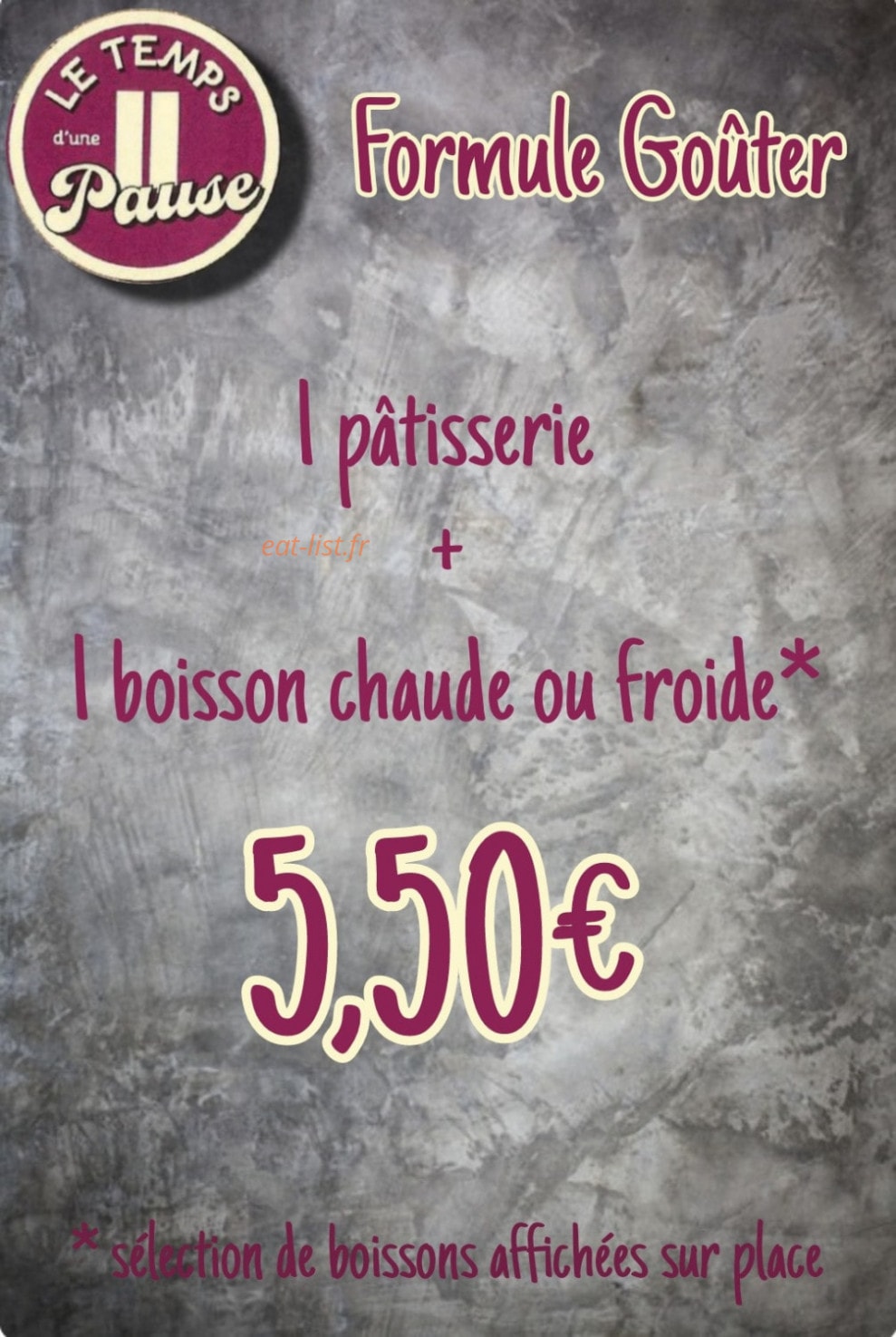 Le temps d'une pause — carte page 1
