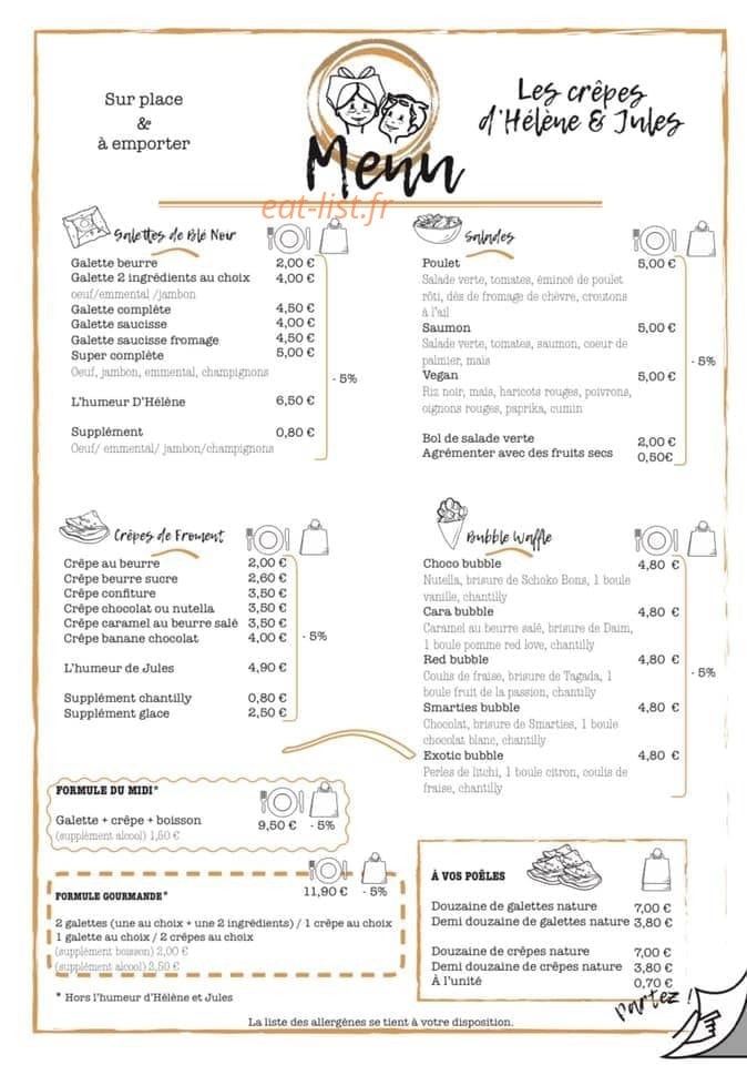 Les crêpes d'Hélène & Jules — carte page 1