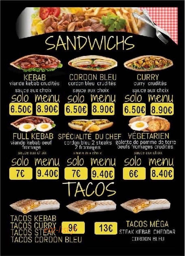 Mega Kebab — carte page 2