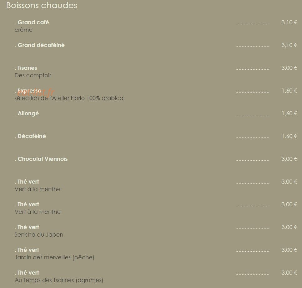 Restaurant L'Atelier — carte page 10