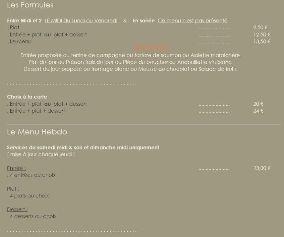 Restaurant L'Atelier — carte page 3