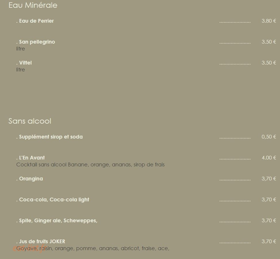 Restaurant L'Atelier — carte page 8