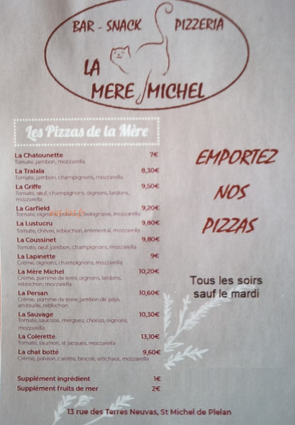 La Mère Michel — carte page 1