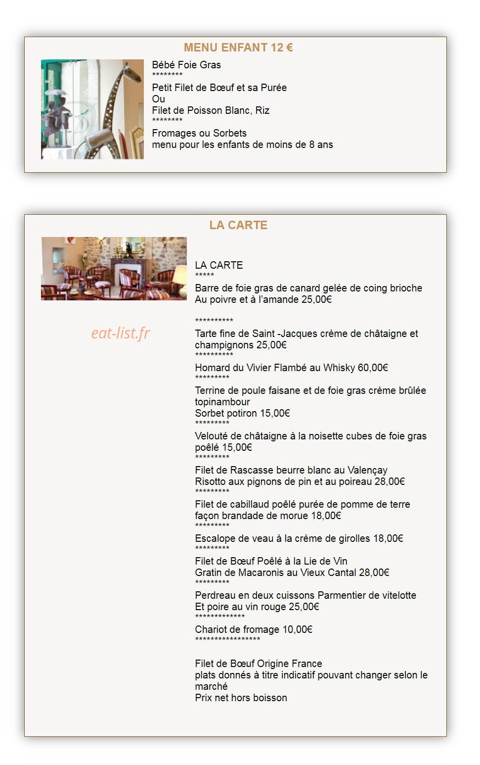 Coq en Pâte — carte page 2