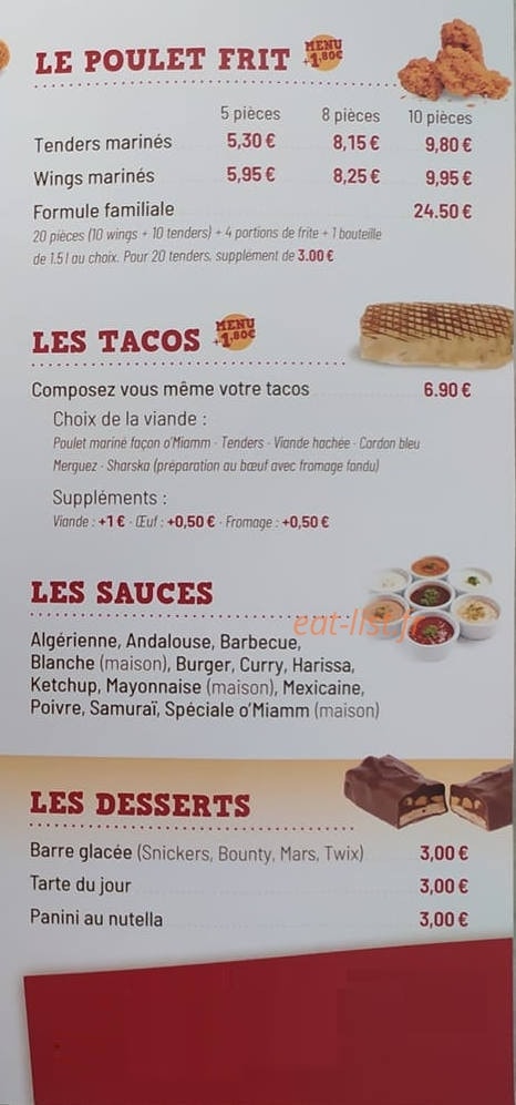 O'miamm — carte page 4