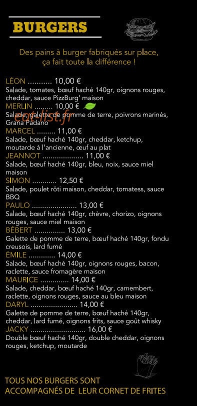 PizzBurg' — carte page 3