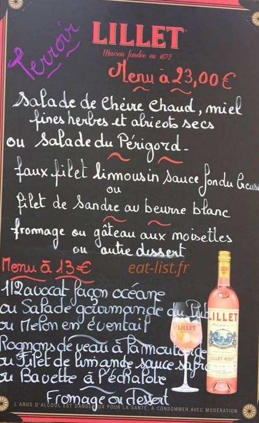 Pub Rochefort — carte page 1