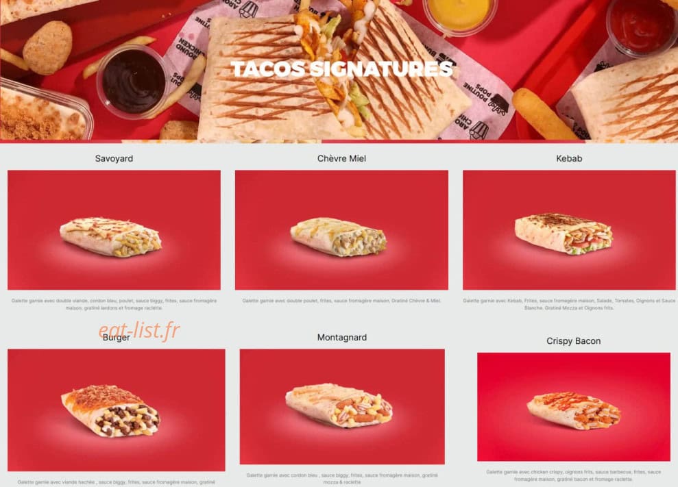 Tacos Avenue — carte page 2