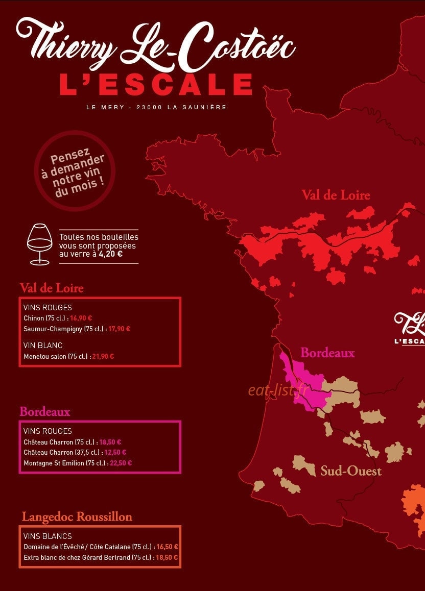 Thierry Le-Costoec - L'Escale — carte page 1
